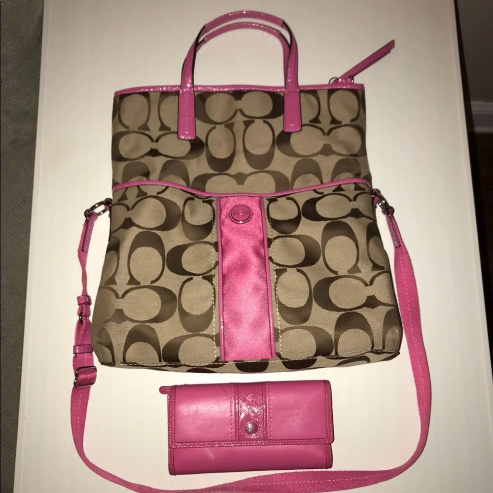 Coach Bag With Matching Wallet Pink
